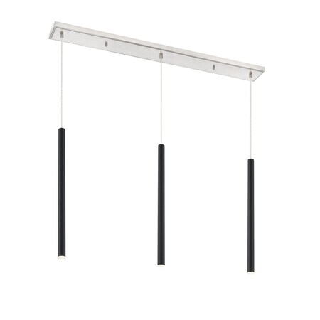 Z-Lite Forest 3 Light Island/Billiard, Brushed Nickel & Matte Black 917MP24-MB-LED-3LBN
